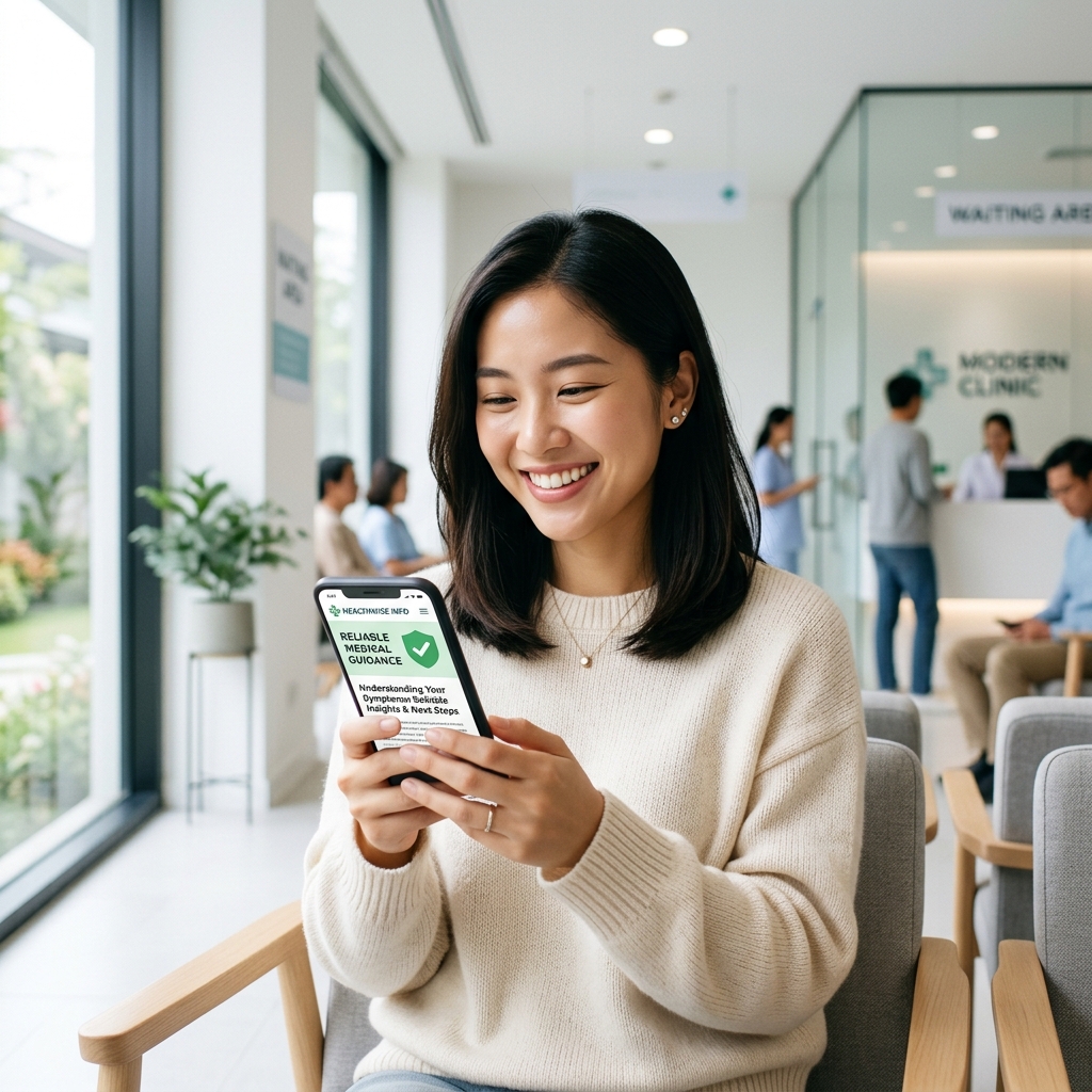 スマホで情報収集する女性
